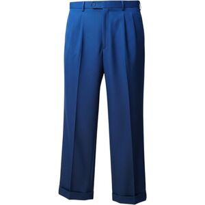 Covington Mens Navy‎ Blue Pleated Cuffed Dress Pants Trousers 34x30 Classic Fit
